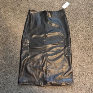 LONG LEATHER SKIRT